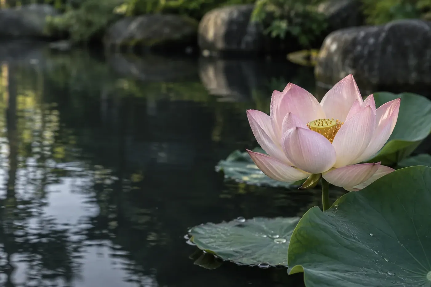 池に咲く蓮の花
