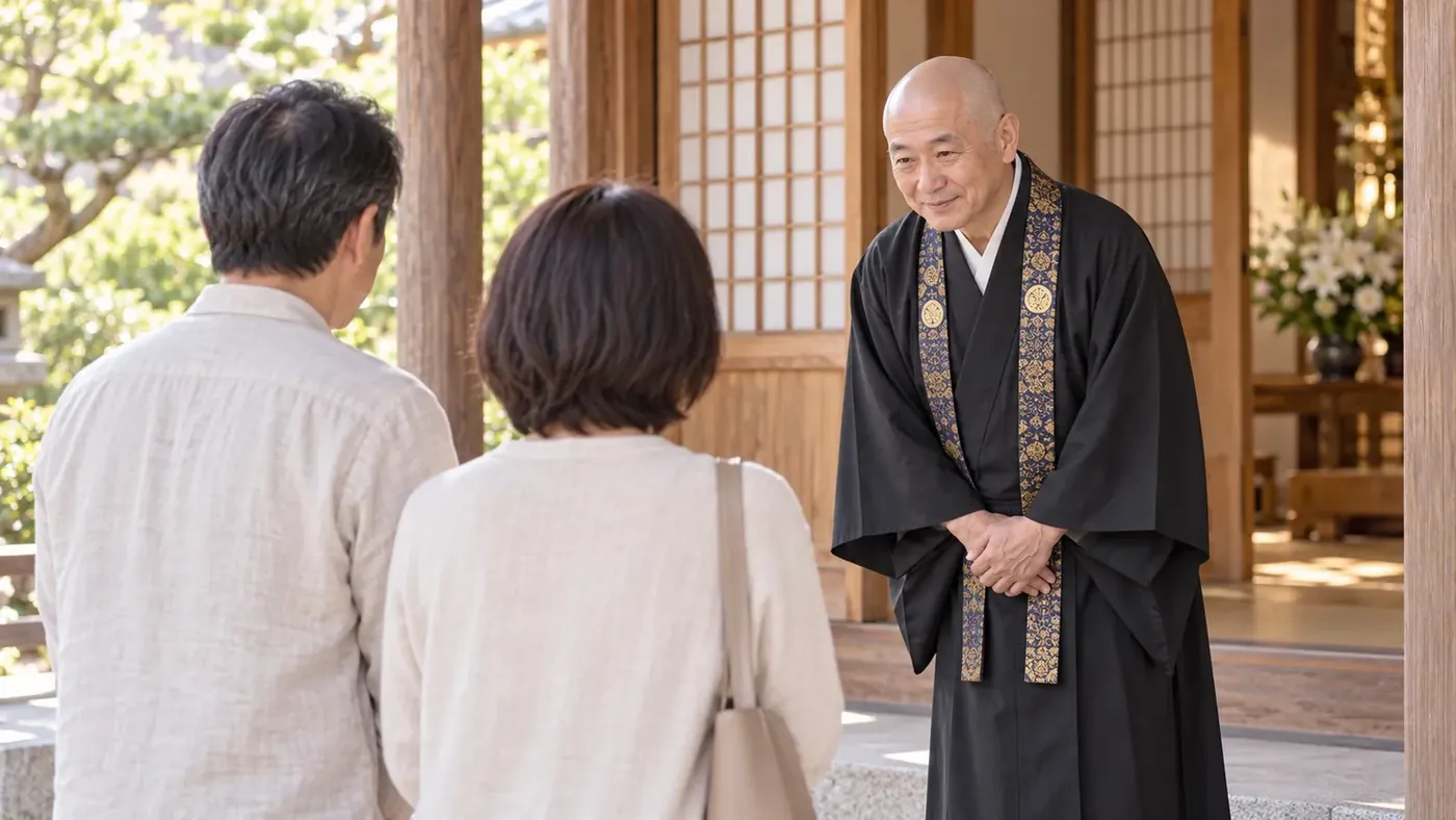 ご家族を迎える僧侶